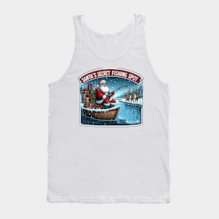 Fishing christmas santa Tank Top